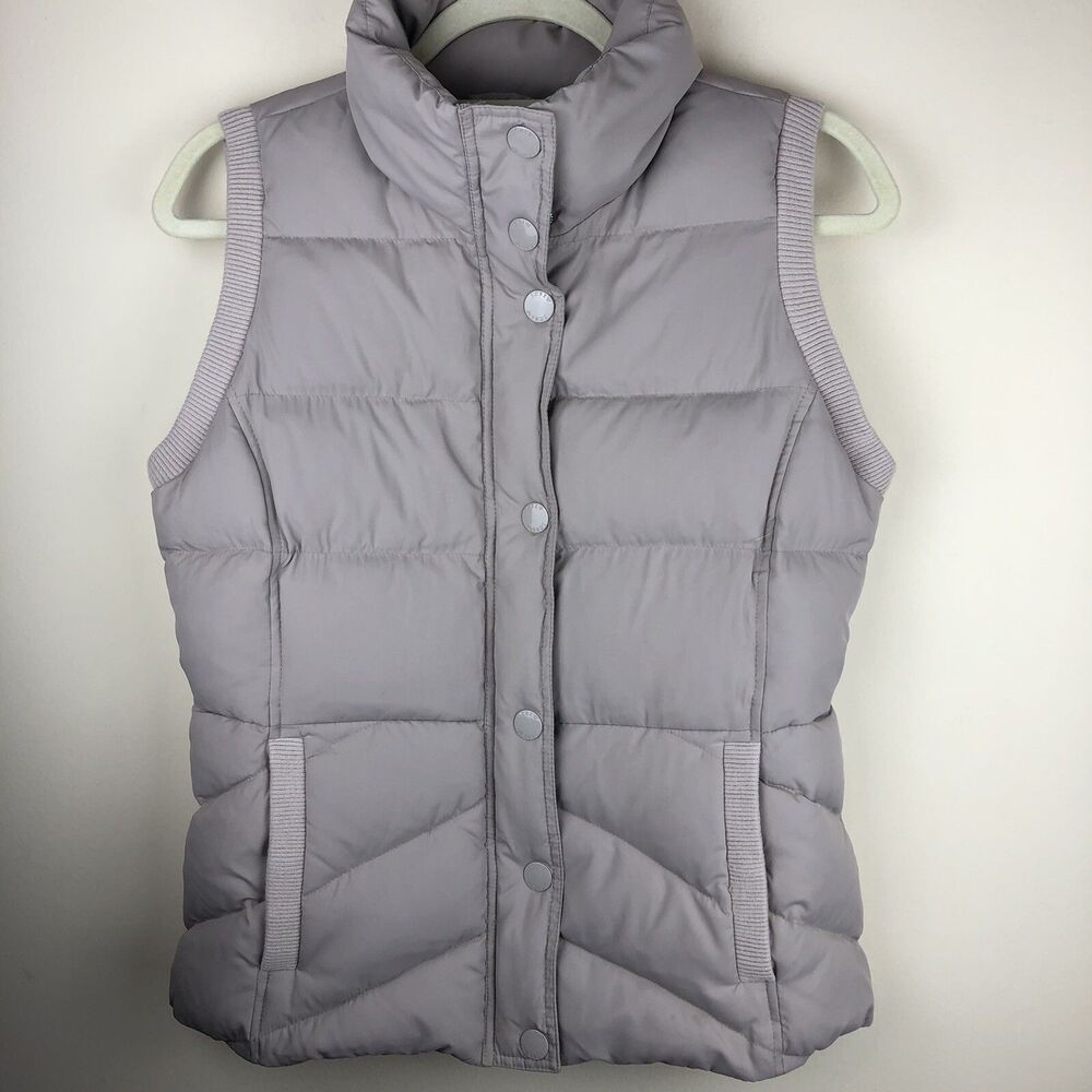 J CREW Women's Vest, Bone Cream Down Fill Puffer Size XS, Full Zip